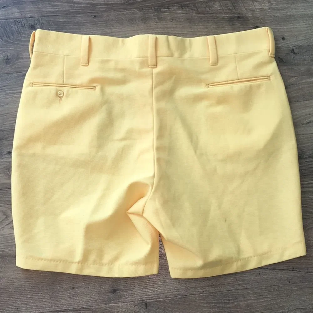 Loud Yellow vintage poly Farah golf Bermuda shorts